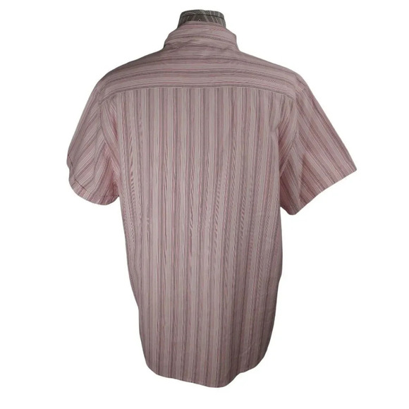 Zenformen Work  Office Business Casual Bitton Down Dress Shirt Pink Stripes XL - Picture 2 of 9